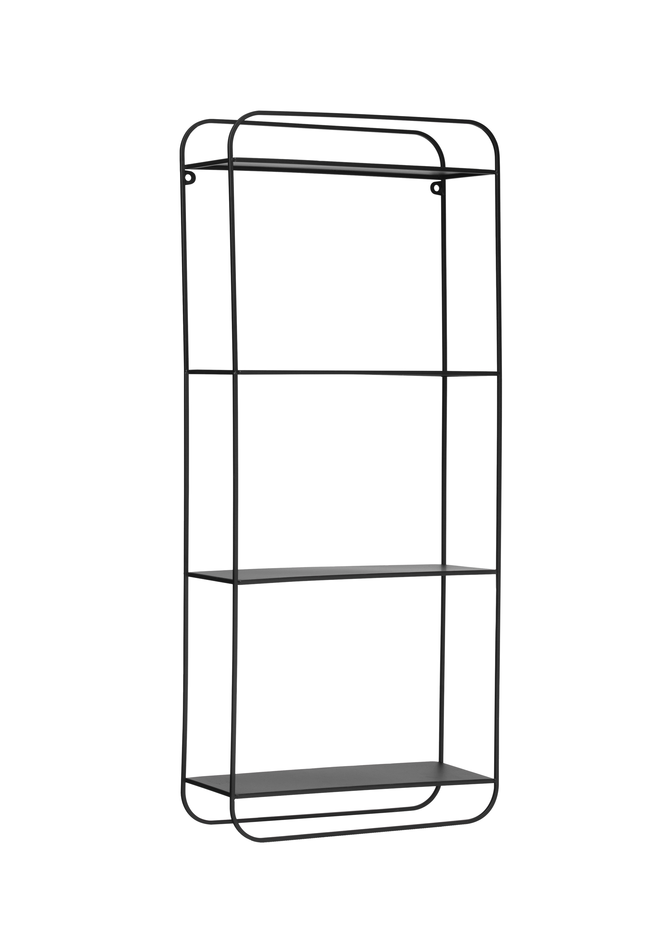 27.5"H Metal 4-Tier Wall Shelf with Open Back & Hanging Rod - Image 0