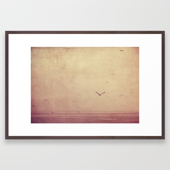 Red Sea - Beach - Seagulls - Ocean Travel Photography Framed Art Print by Ingrid Beddoes Photography - Conservation Walnut - Large 24" x 36"-26x38 - Image 0