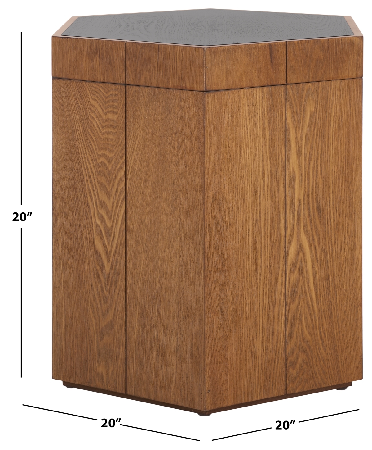 Rafaela Hexagon Accent Table - Natural Brown / Black - Safavieh - Image 7