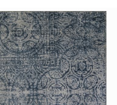 Helio Printed Handwoven Rug, 3' x 5', Slate Gray - Image 1