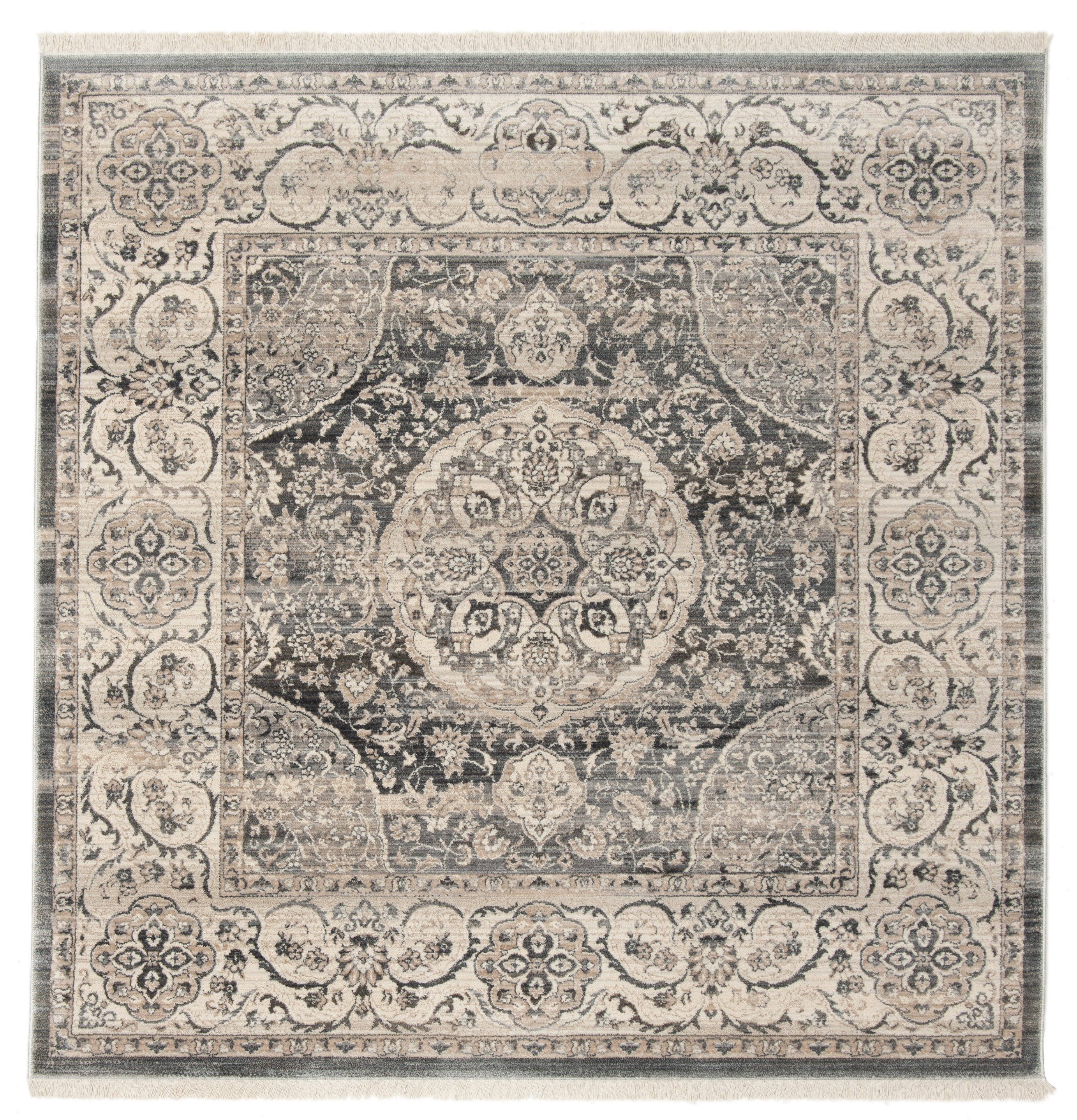 Arlo Home Woven Area Rug, VTP457H, Dark Grey/Ivory,  5' X 5' Square - Image 0
