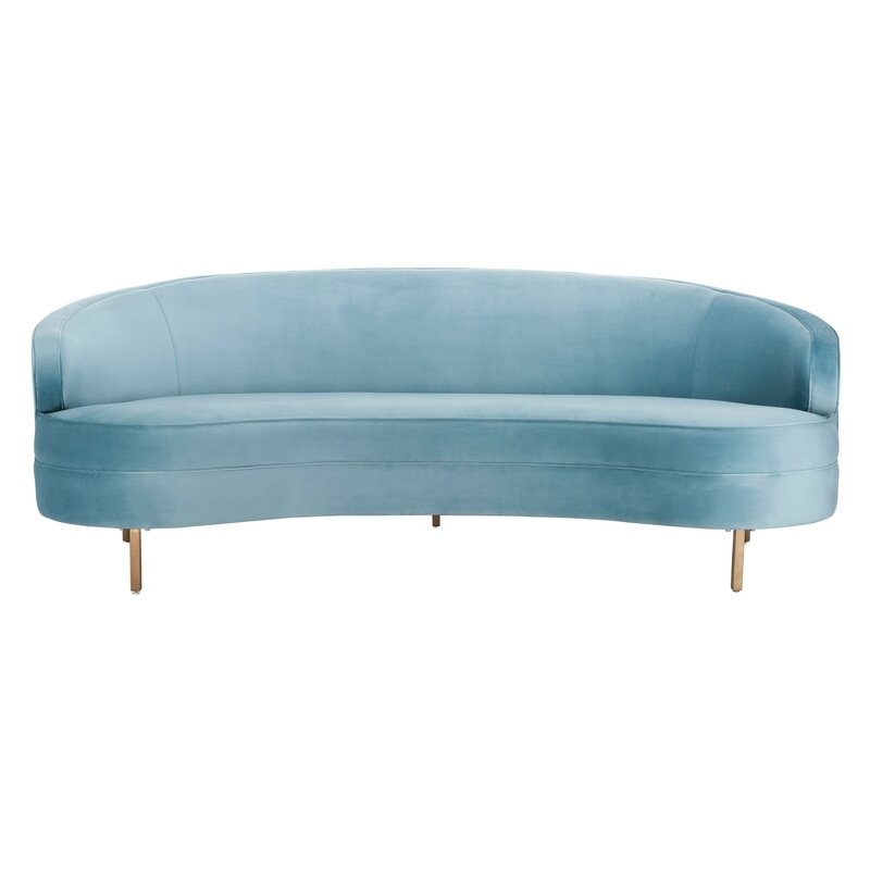 Primrose Curved Sofa Upholstery Color: Light Blue - Image 0