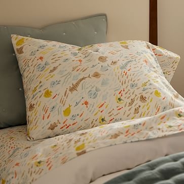 Life Aquatic Sheet Set Pillowcase, S/2 Standard, Blue Multi, WE Kids - Image 2