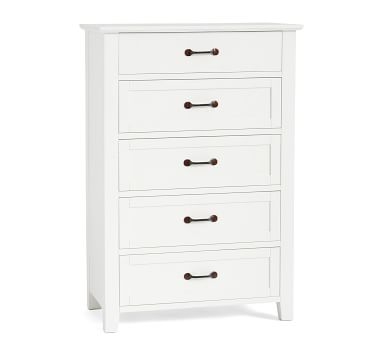 Stratton 5-Drawer Tall Dresser, White - Image 3