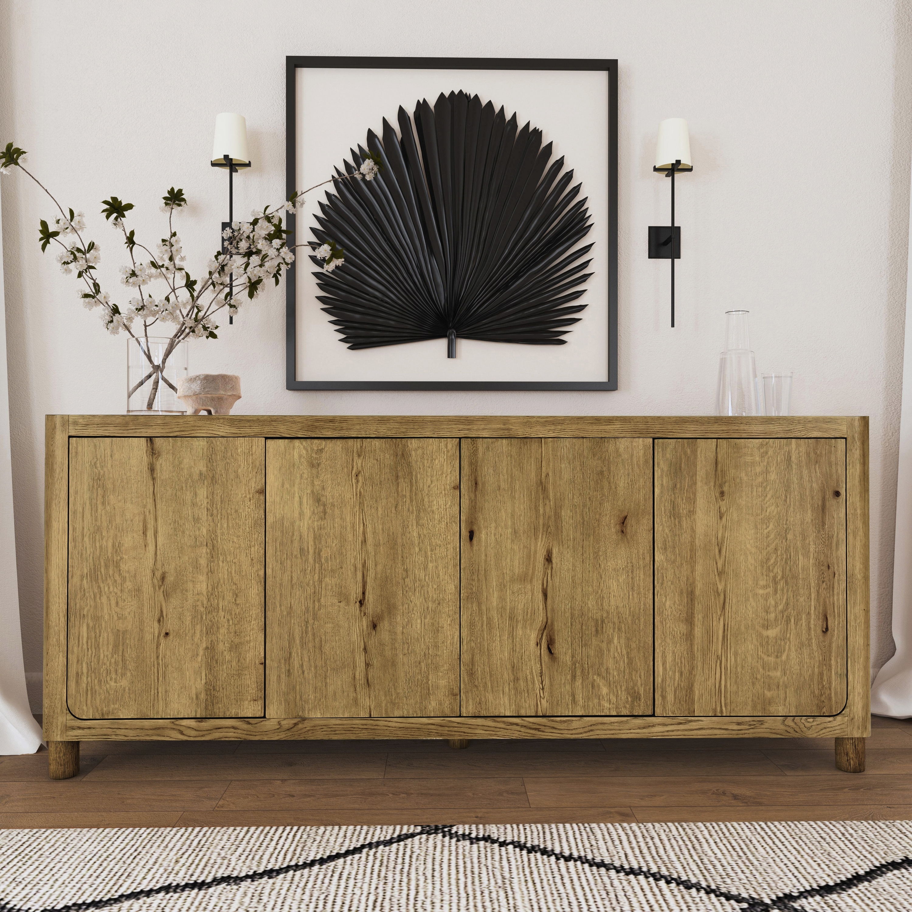 Orlando 4Dr Sideboard Light Brown - Image 7