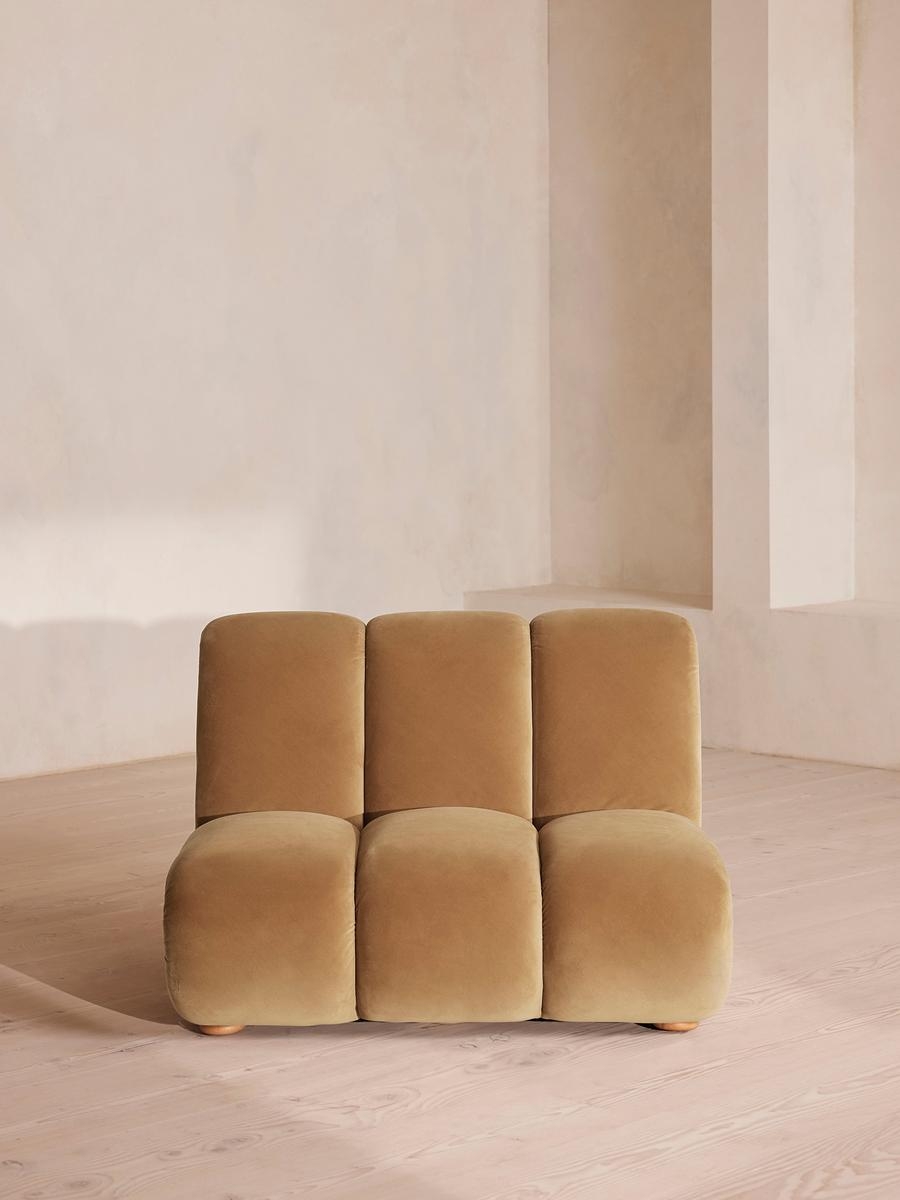 Noelle Sectional Armchair, Velvet Camel, US - Image 0