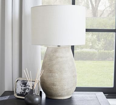 Asher Ceramic Grand Table Lamp Base, Warm Gray - Image 4