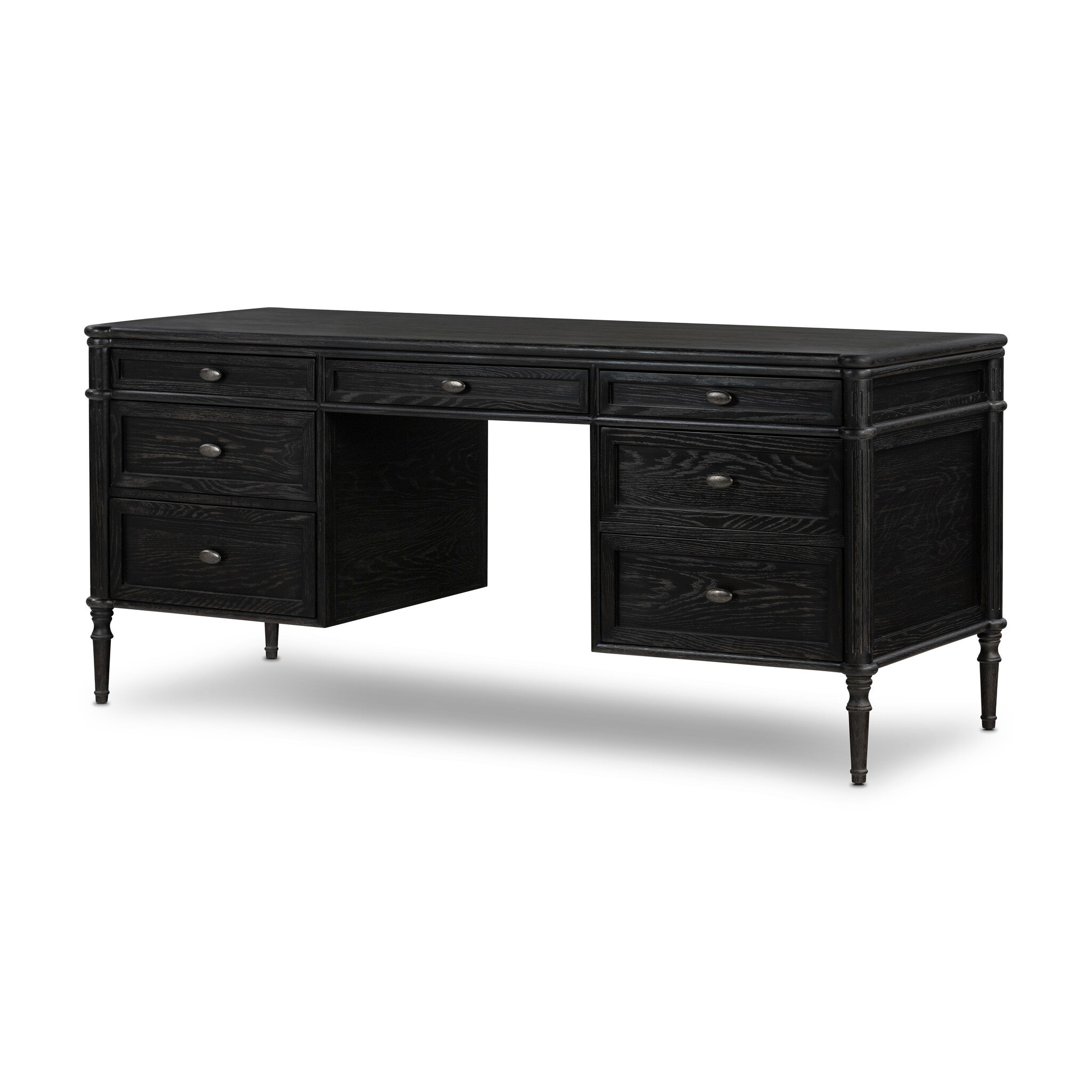 Toulouse Executive Desk - Distressed Black Oak - Image 0