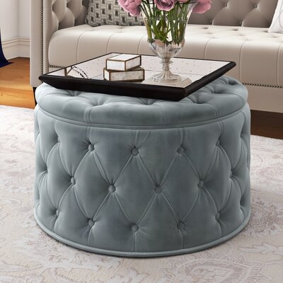 30" Tufted Round Cocktail Ottoman - Image 0