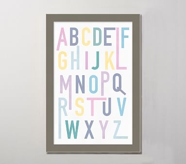 Colorful Alphabet Framed Art, Pastel, 15X22 - Image 0