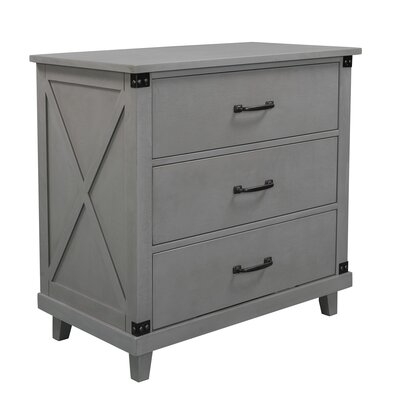 Bedroom Nightstand With 3 Drawers Storage - Image 0