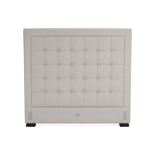 Irving 72 Tufted Extra Tall Headboard Only, California King, Espresso Leg, Perennials Performance Melange Weave, Oyster - Image 0
