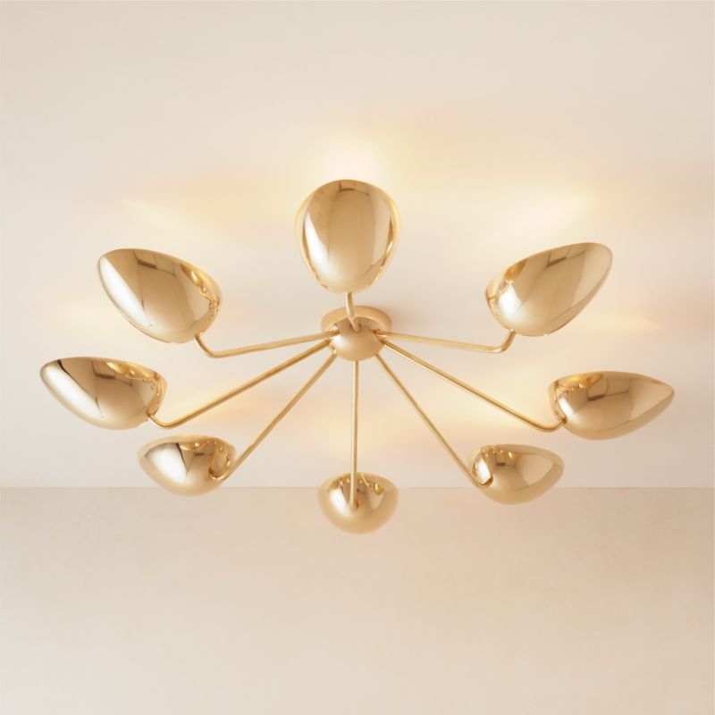 Boccia Curved Shade Brass Flush Mount LIght - Image 1