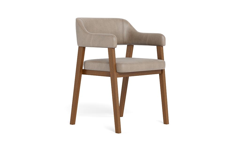 Selene Wood Framed Leather Upholstered Chair - Image 1