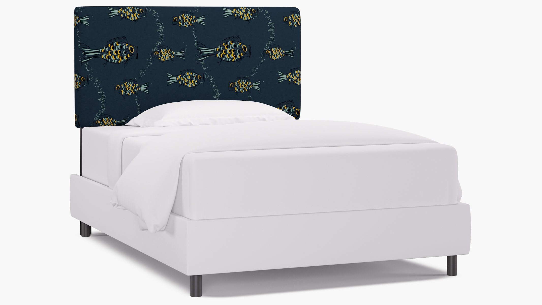 Square Back Headboard, Indigo Sakana, Full - Image 0