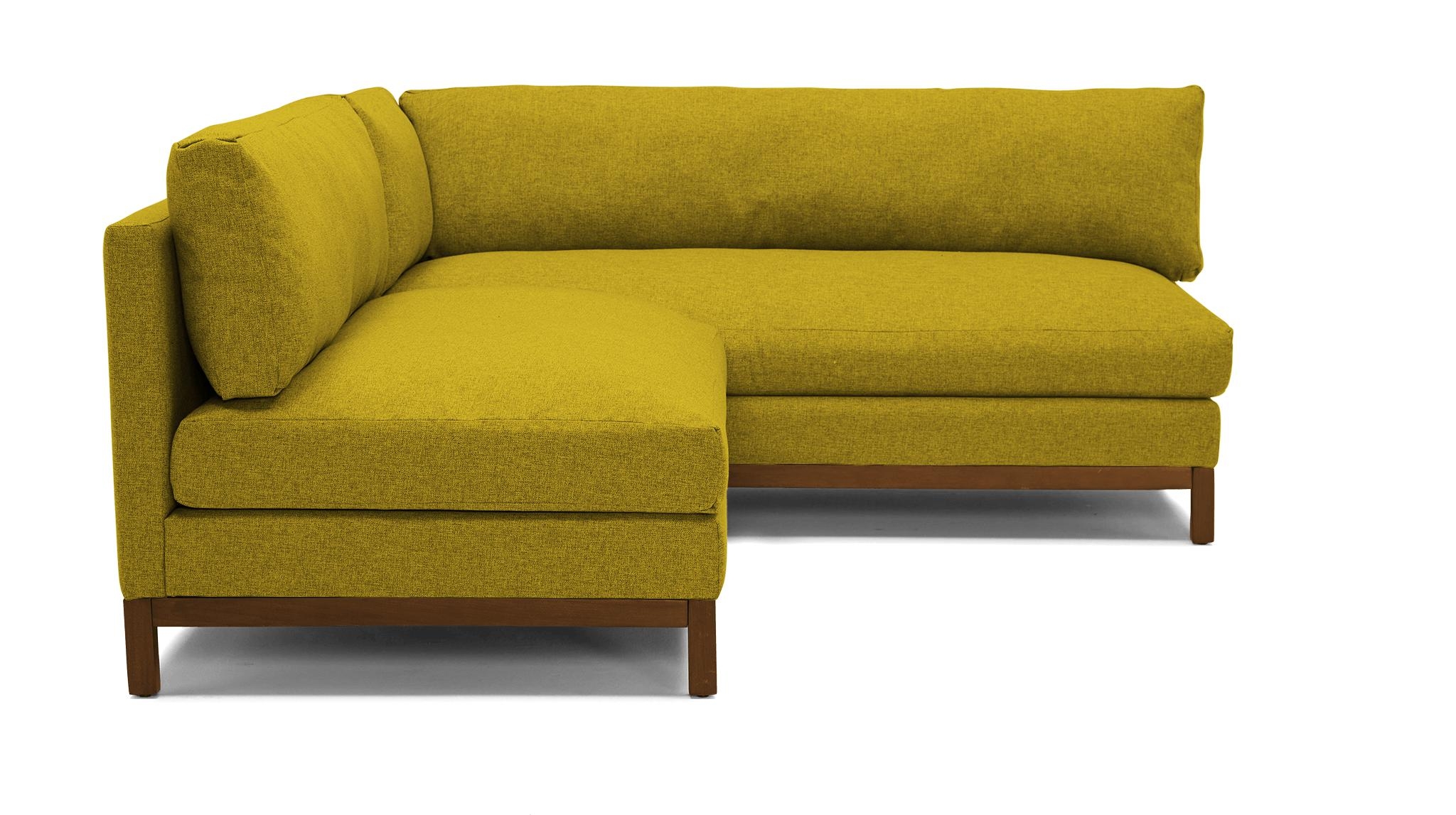 Yellow Arwen Mid Century Modern Corner Sectional - Bloke Goldenrod - Mocha - Left - Image 2