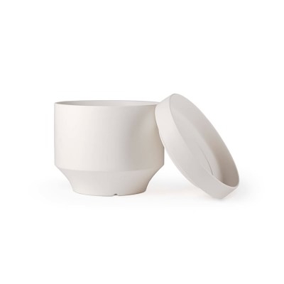 Revival Ceramics Round Two White Planter Pot, 4" - Image 4