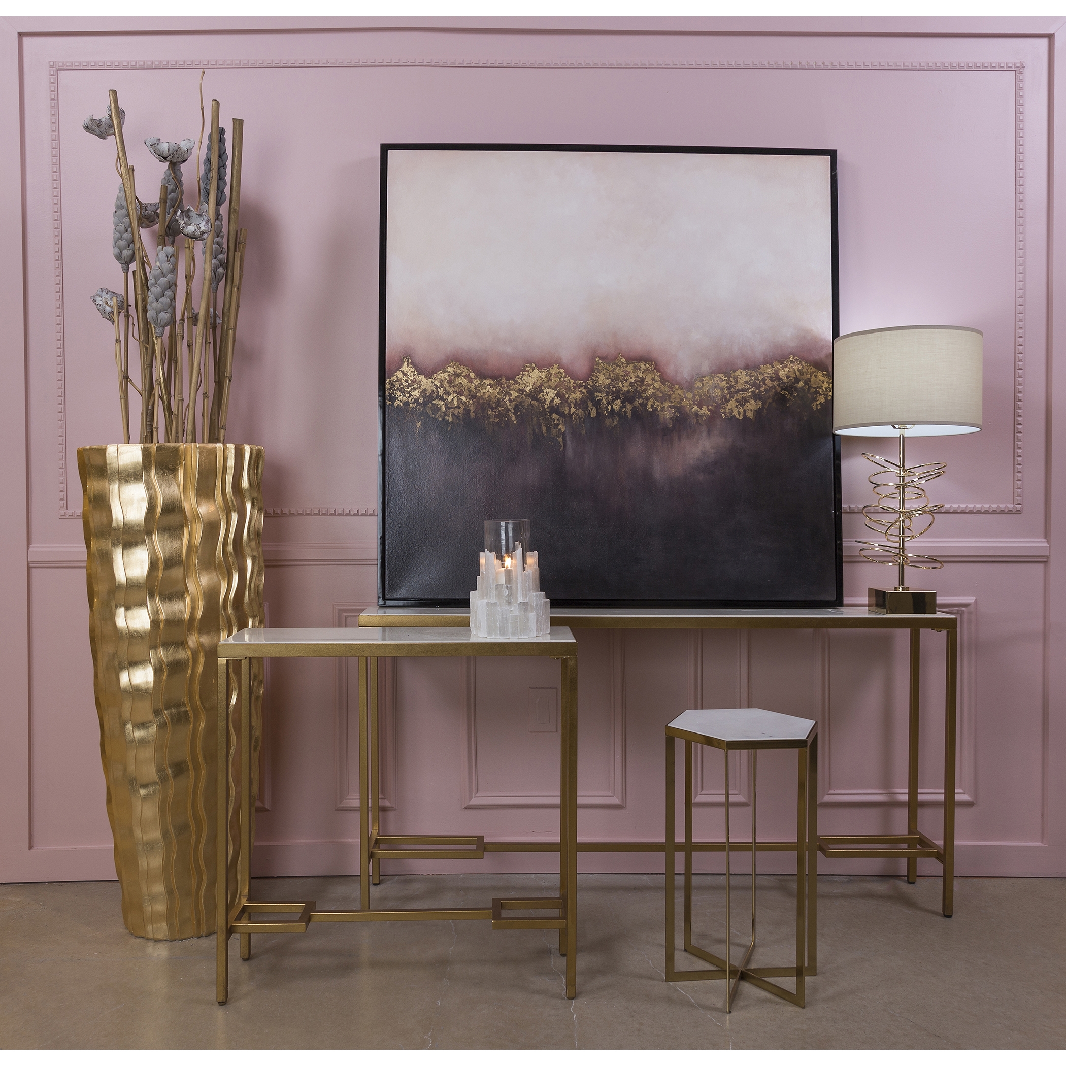 Equus Console Table - Tall Gold Leaf - Image 2
