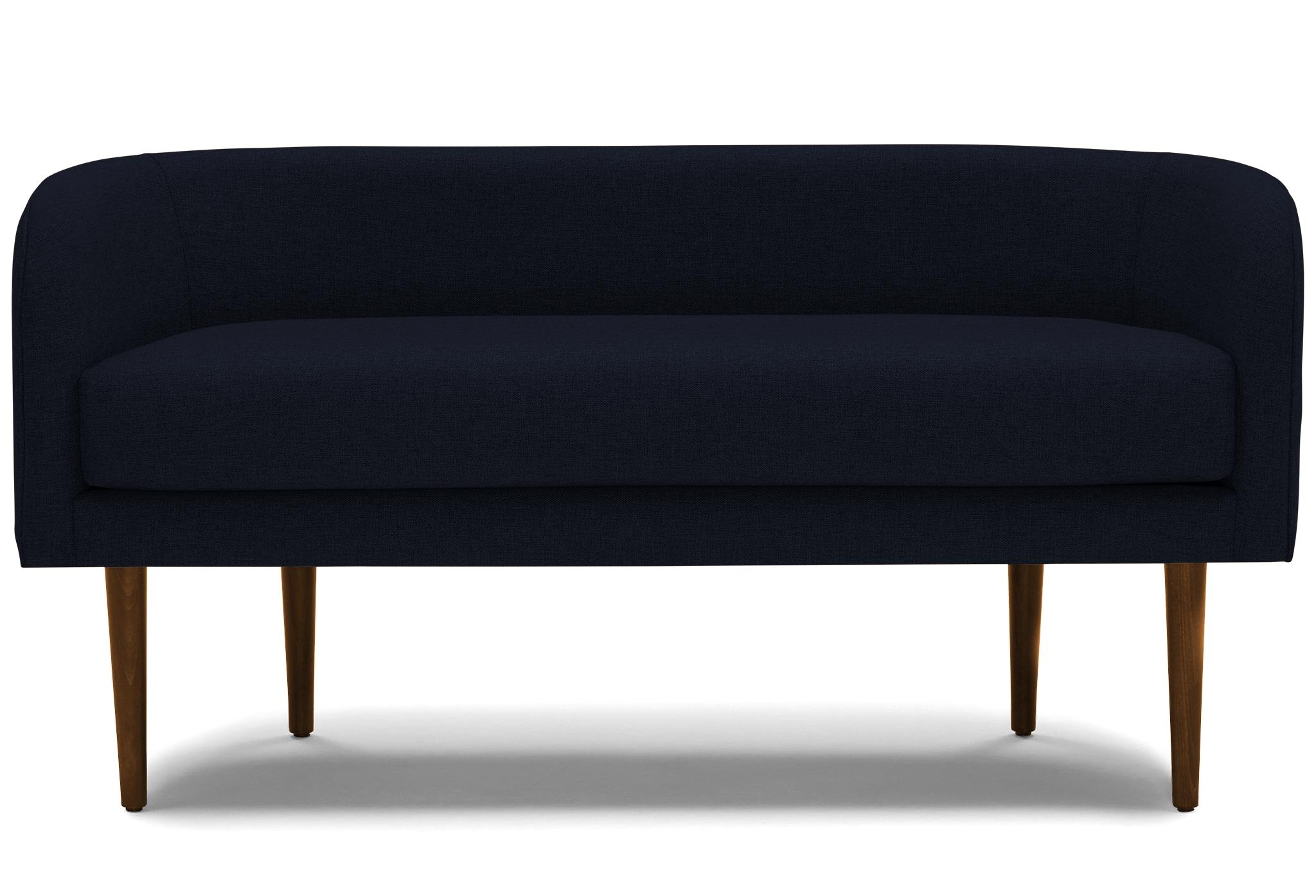 Blue Elsie Mid Century Modern Bench - Sunbrella Premier Indigo - Mocha - Image 0