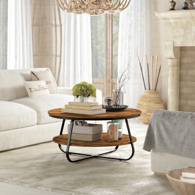 Bransford Cross Legs Coffee Table with Storage - Image 0