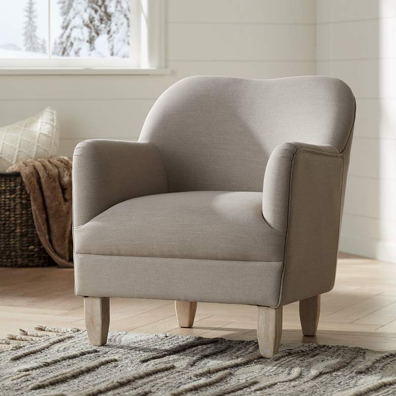 Mallow Beige Linen Accent Chair - Image 2