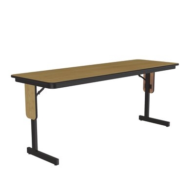 60" L Fixed Height Panel Leg Folding Seminar Particle Board Core High Pressure Training Table with Leg Glides - Image 0