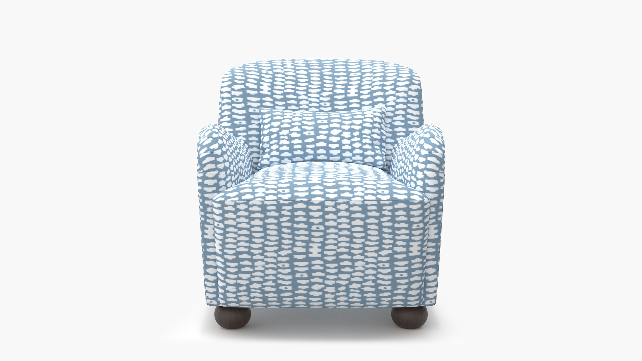 Club Chair, Dusty Blue Odalisque, Espresso Bun Foot - Image 0