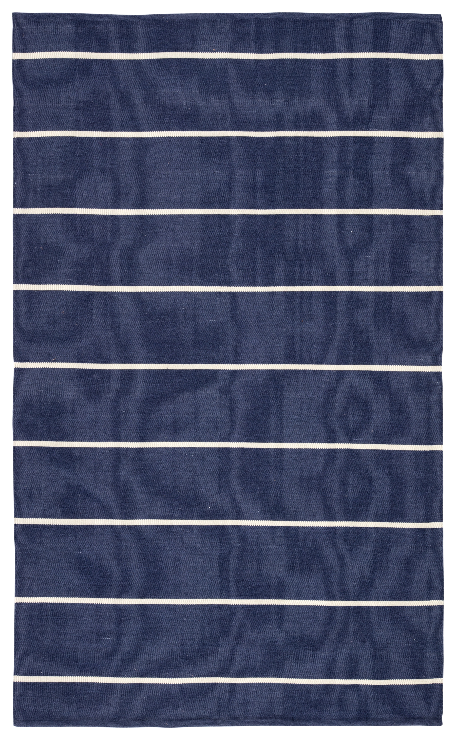 Corbina Indoor/ Outdoor Stripe Dark Blue/ Ivory Area Rug (8'10"X11'9") - Image 0