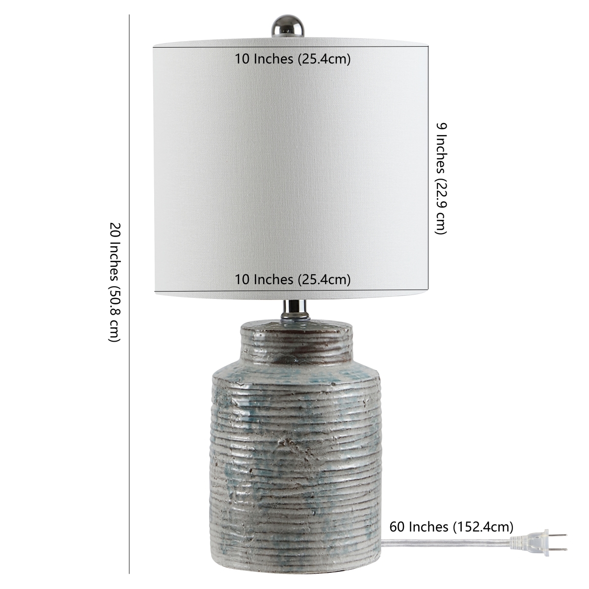 Boris 20" Table Lamp - Blue Green - Image 0