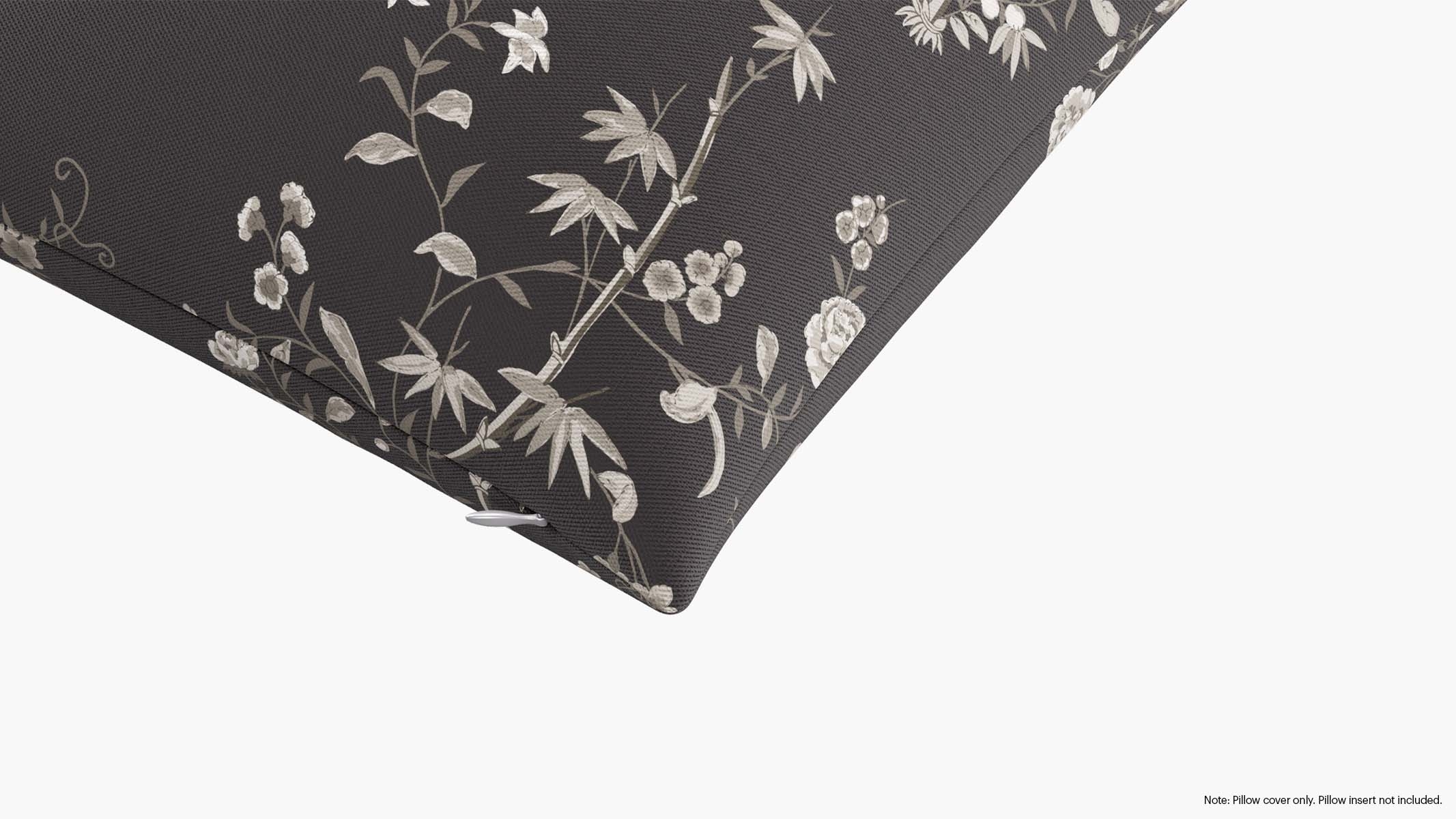 Throw Pillow Cover 18", Black Bamboo Garden, 18" x 18" - Image 1
