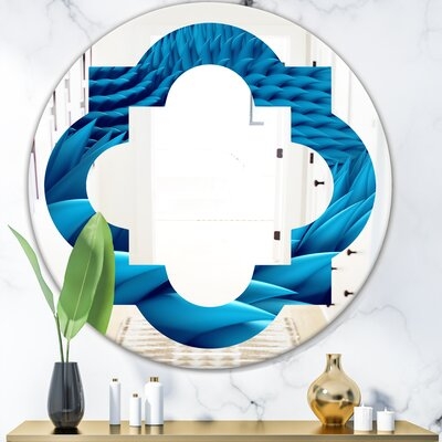 Quatrefoil Abstract Wavy Eclectic Frameless Wall Mirror - Image 0