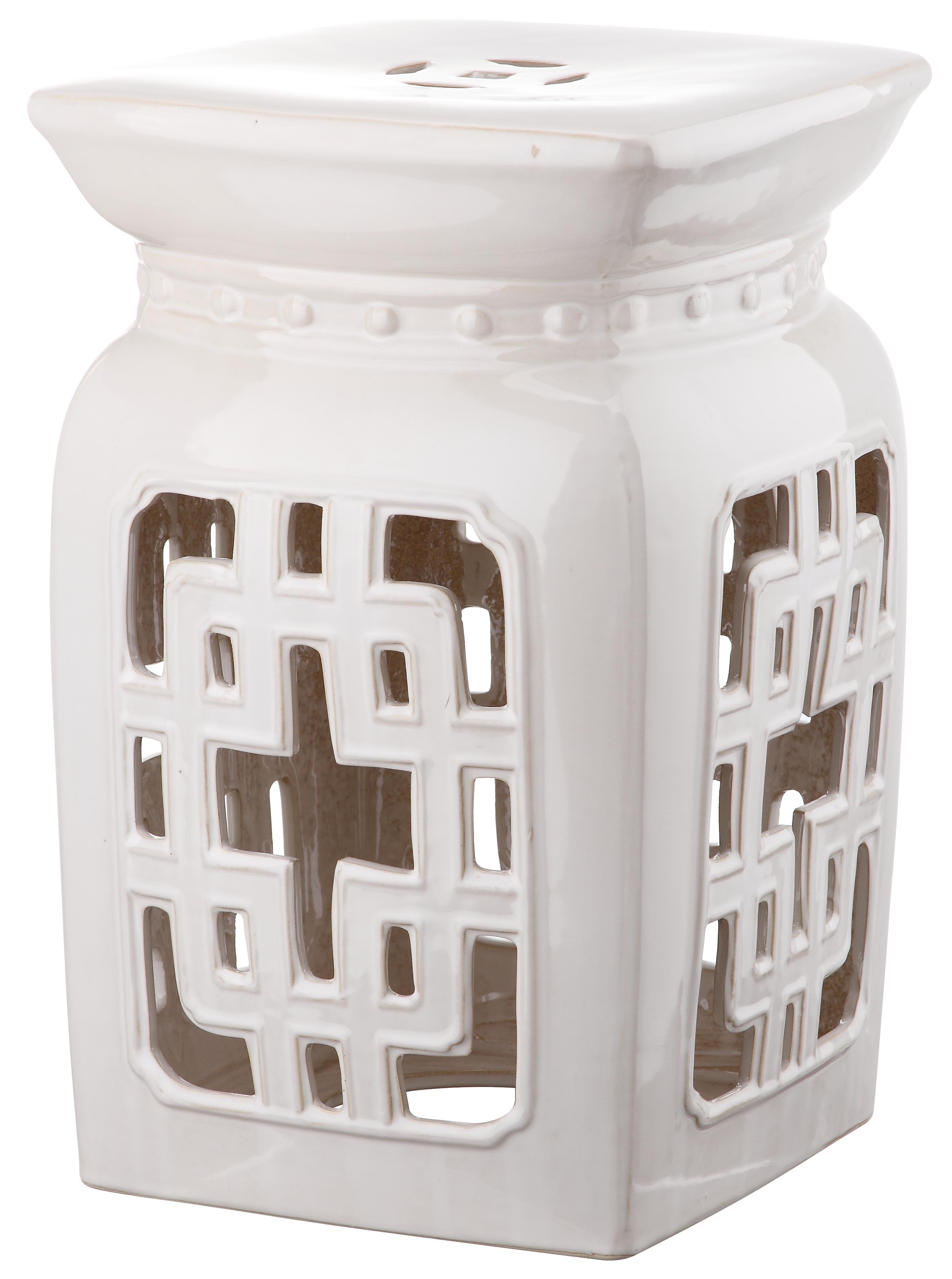 Beijing Filigree Garden Stool - Cream - Safavieh - Image 0