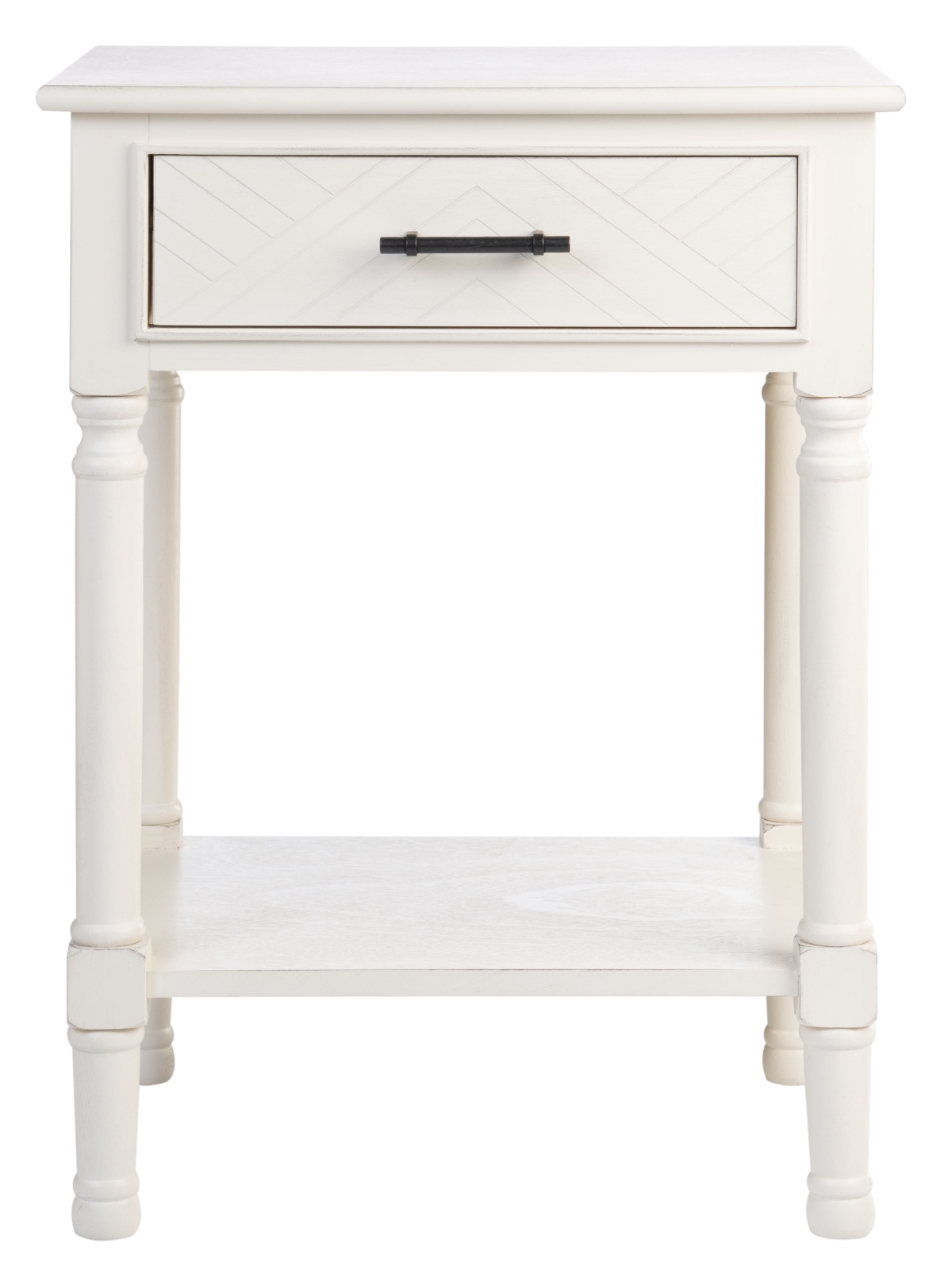 Peyton 1 Drawer Accent Table - Distressed White - Safavieh - Image 0