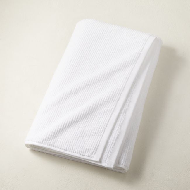 Brooks Ribbed Organic Cotton White Bath Sheet - Image 0