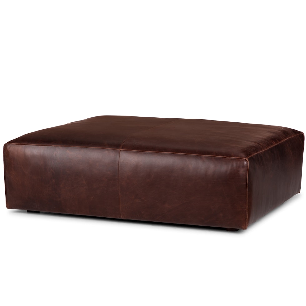 Cigar 47" Leather Ottoman - Indiana Brown - Image 1