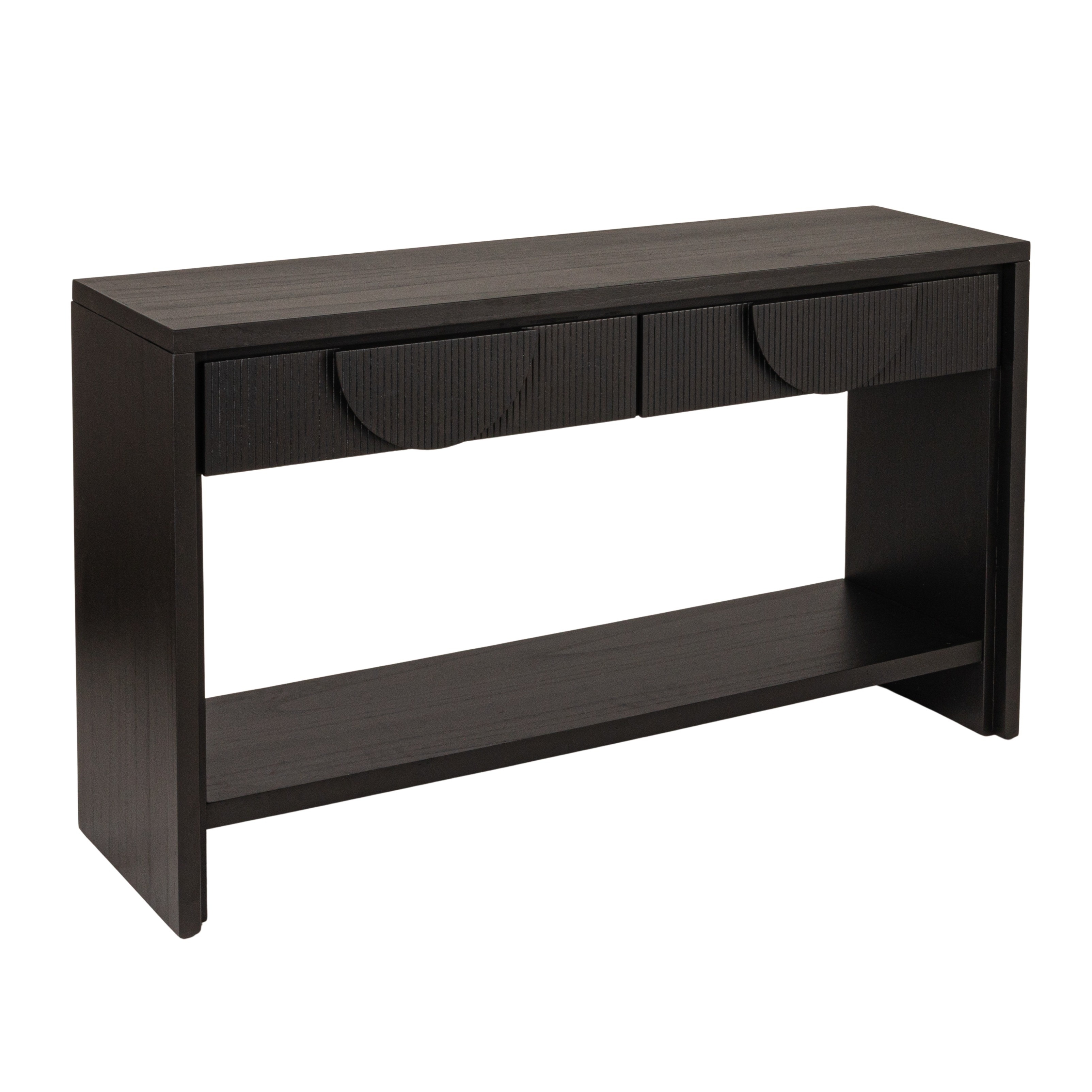 Modern Black Console Table with Storage Drawers - Image 0