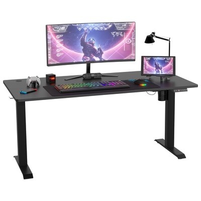 Electric Height Adjustable Standing Desk, 55 X 24 Inches Splice Board, Sit Stand Up Computer Table With Memory Preset Controller For Home, Office - Image 0