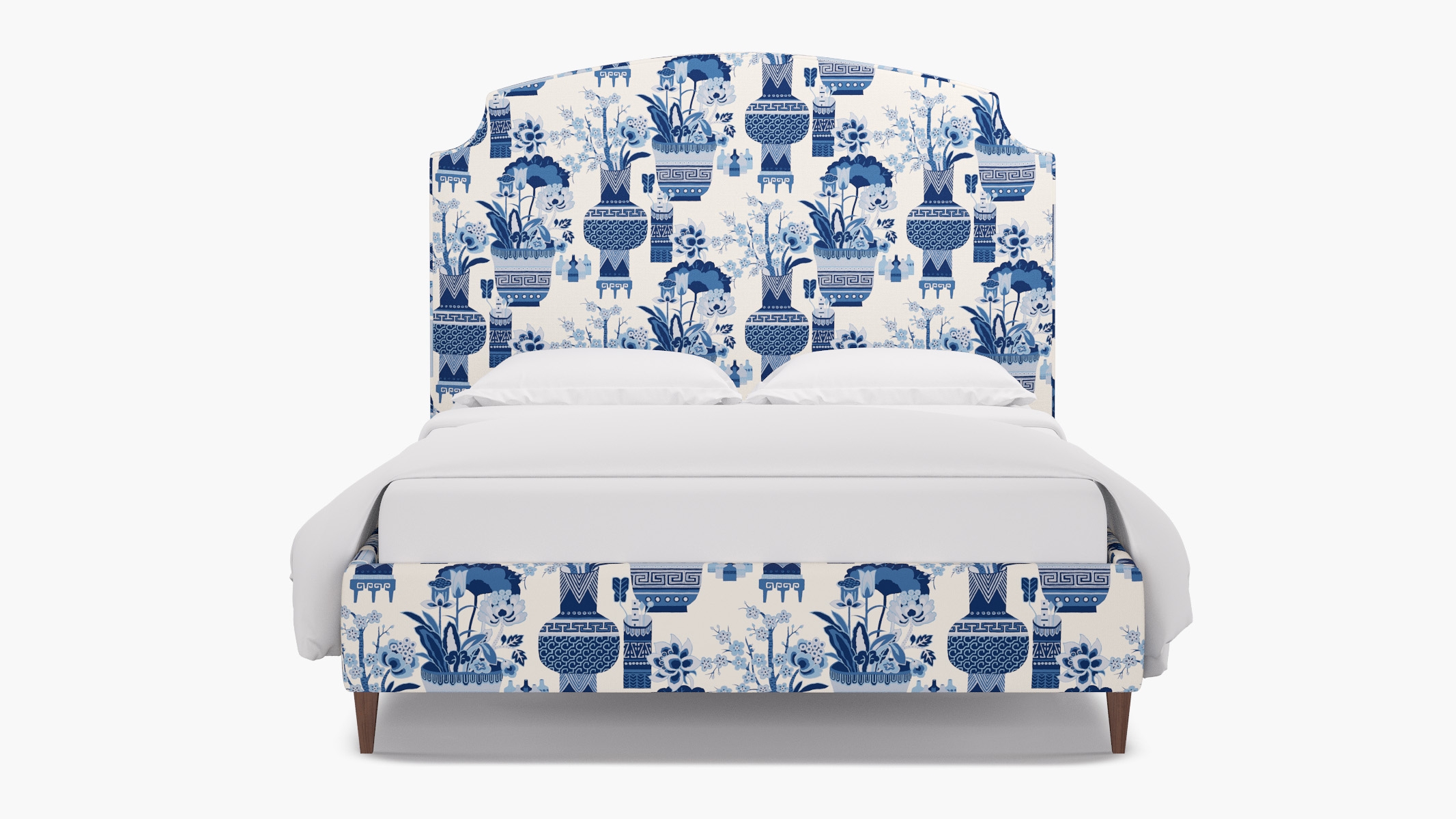 Cove Bed, Delft Kan-Shie, Walnut Square Tapered Leg, King - Image 0