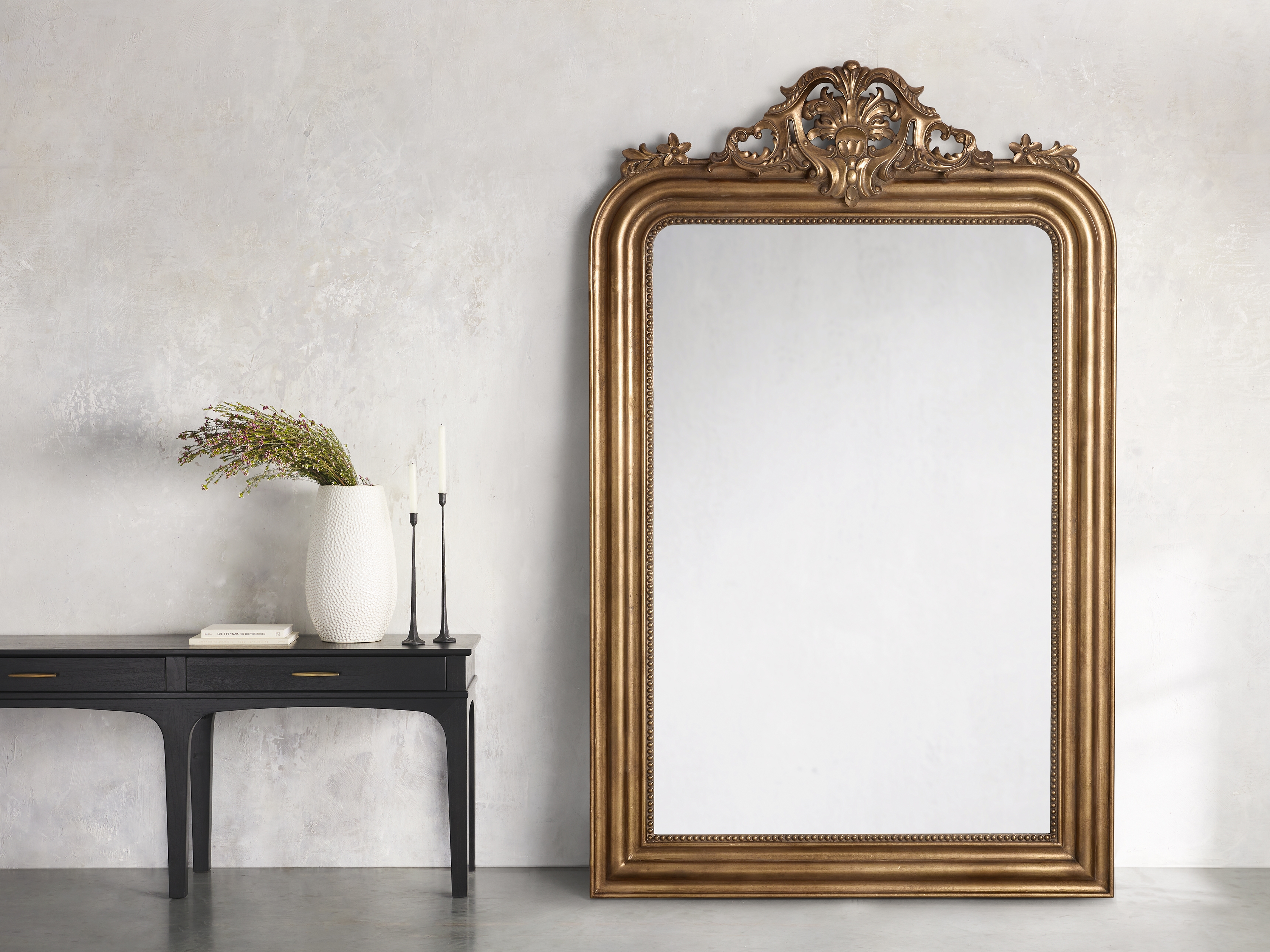 Copenhagen Grand Floor Mirror in Wood Gold - Image 0