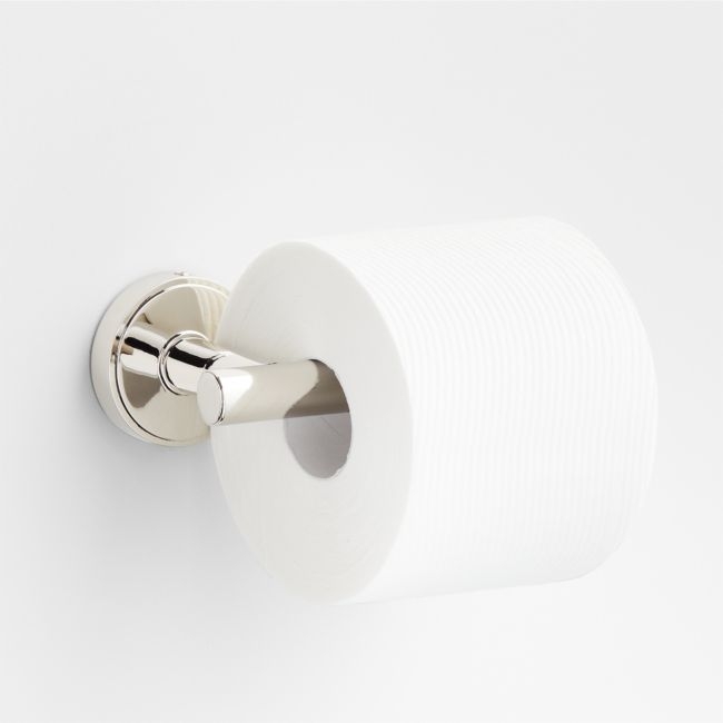 Modern Flat-End Polished Chrome Wall-Mounted Toilet Paper Holder - Image 0