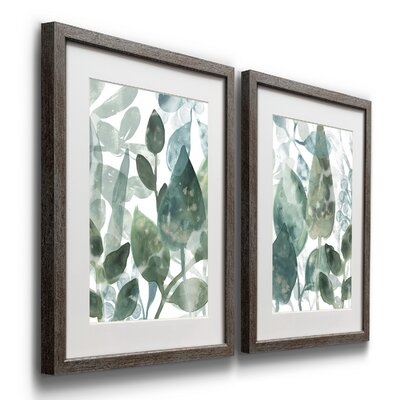 Aquatic Leaves I - 2 Piece Picture Frame Painting Print Set on Paper - Image 0