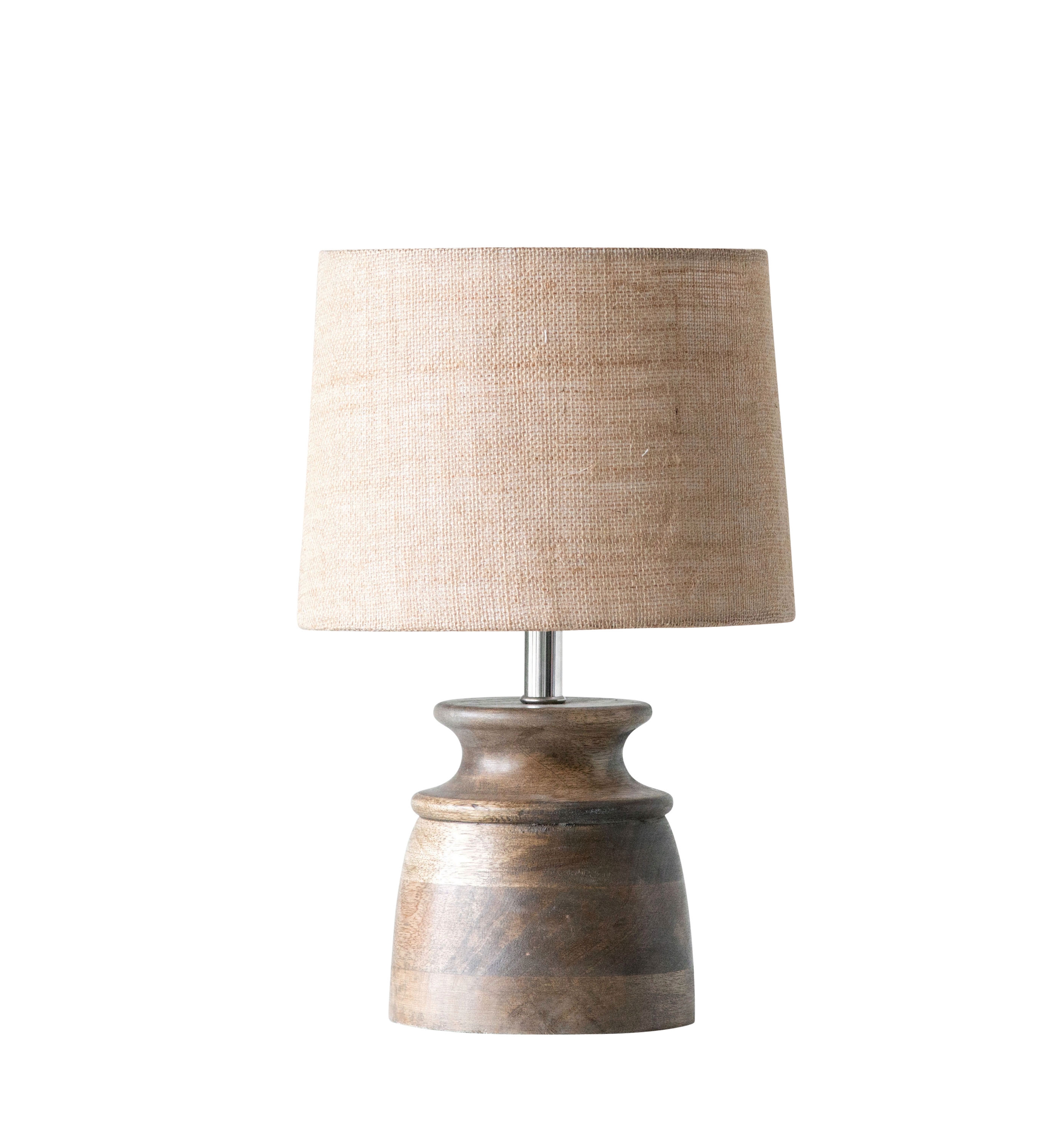 Wood Table Lamp with Jute Shade, Small - Image 0