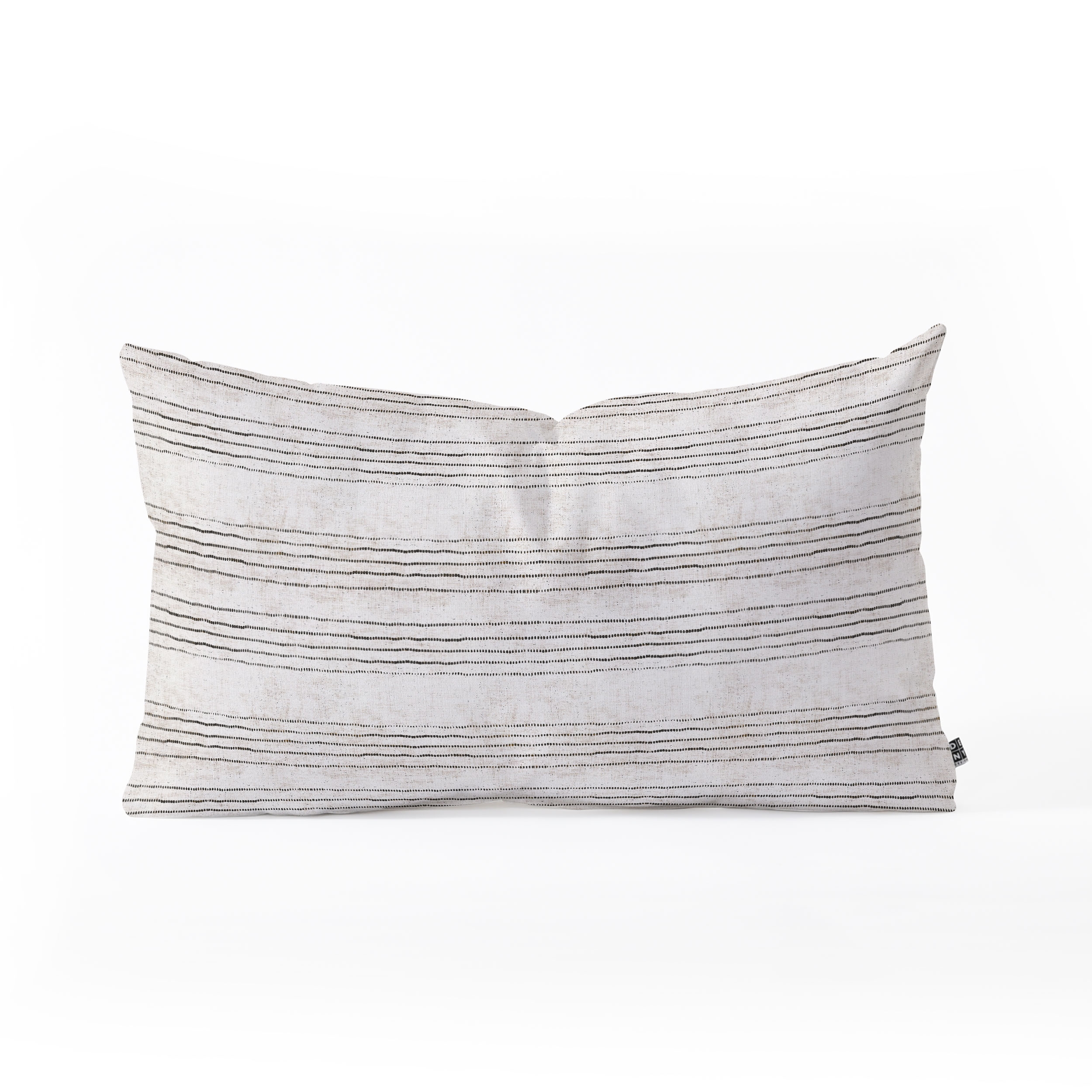 Linen Stripe Rustic by Holli Zollinger - Oblong Throw Pillow 24" x 13" - Image 0