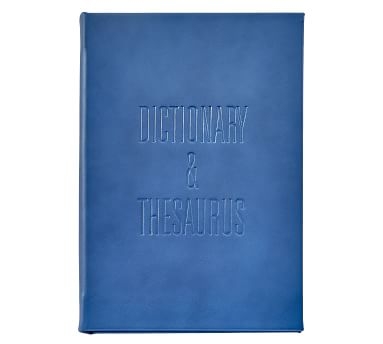 Leather Dictionary and Thesaurus, Blue - Image 1
