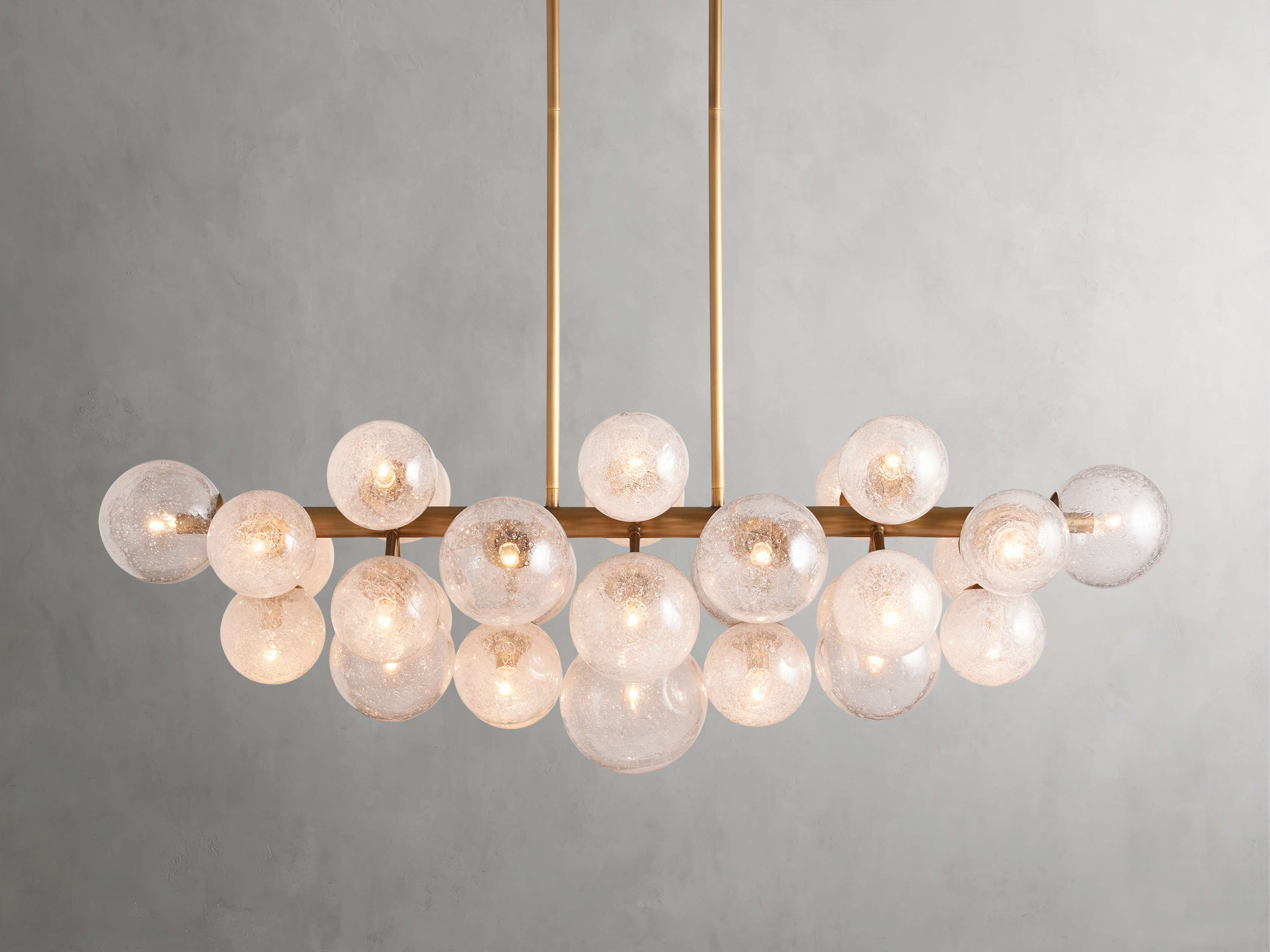 Mandoza Linear Chandelier in Glass Brass - Image 0