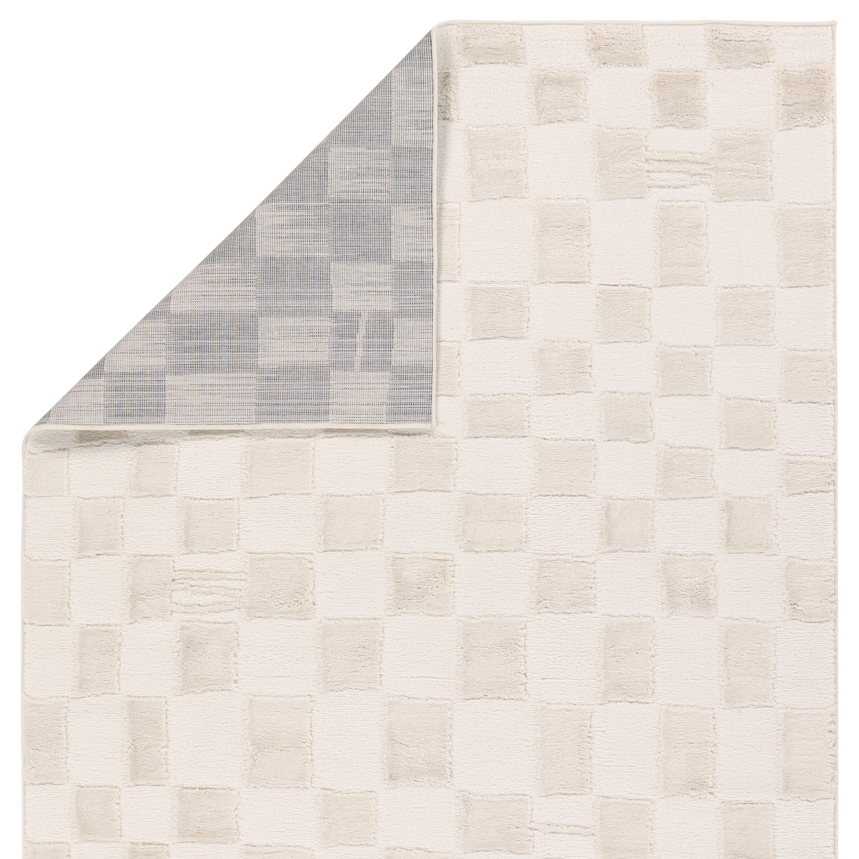 Label J Kohar JID25 Geometric Ivory and Tan Area Rug (5'3"x7') - Image 2