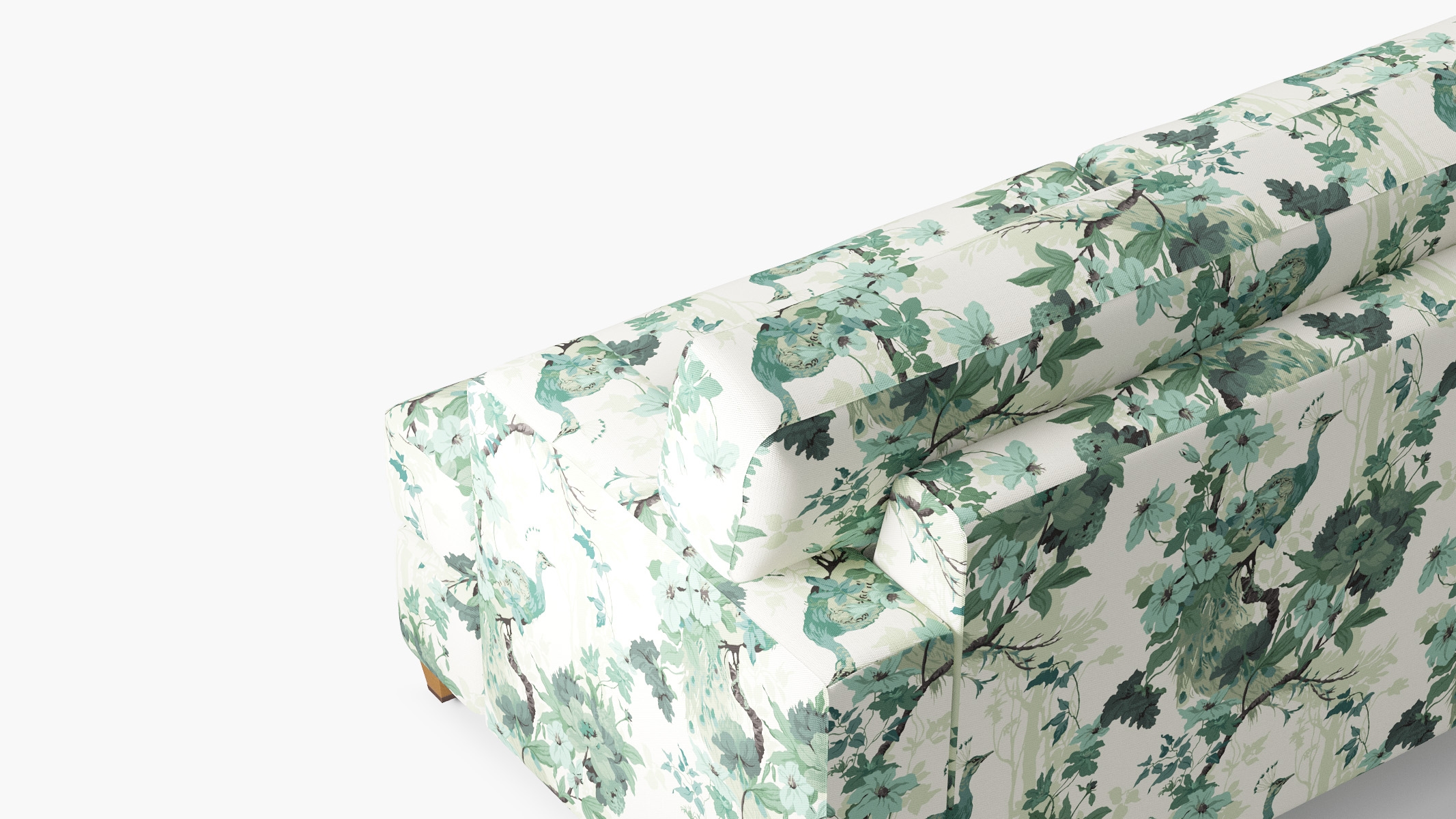 Classic Sofa, Jade Peacock Park, Natural with Antique Brass Caster - Image 4