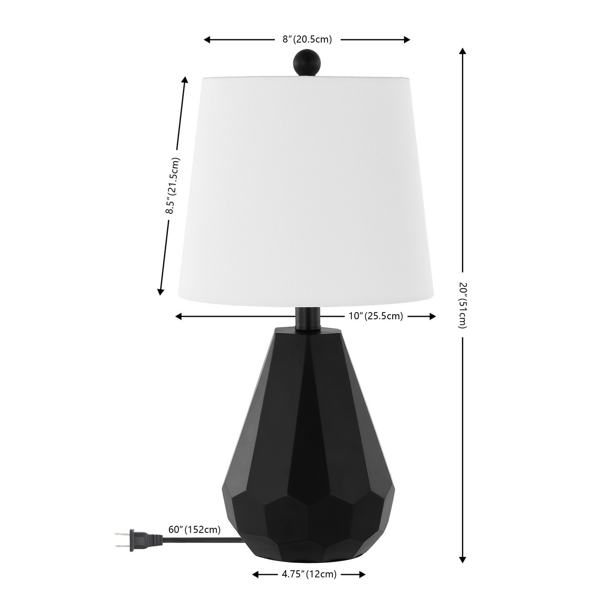 Seira 20 Inch Table Lamp - Black - Safavieh - Image 4
