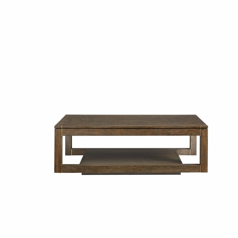 Panavista Floor Shelf Coffee Table with Storage Color: Quicksilver - Image 0