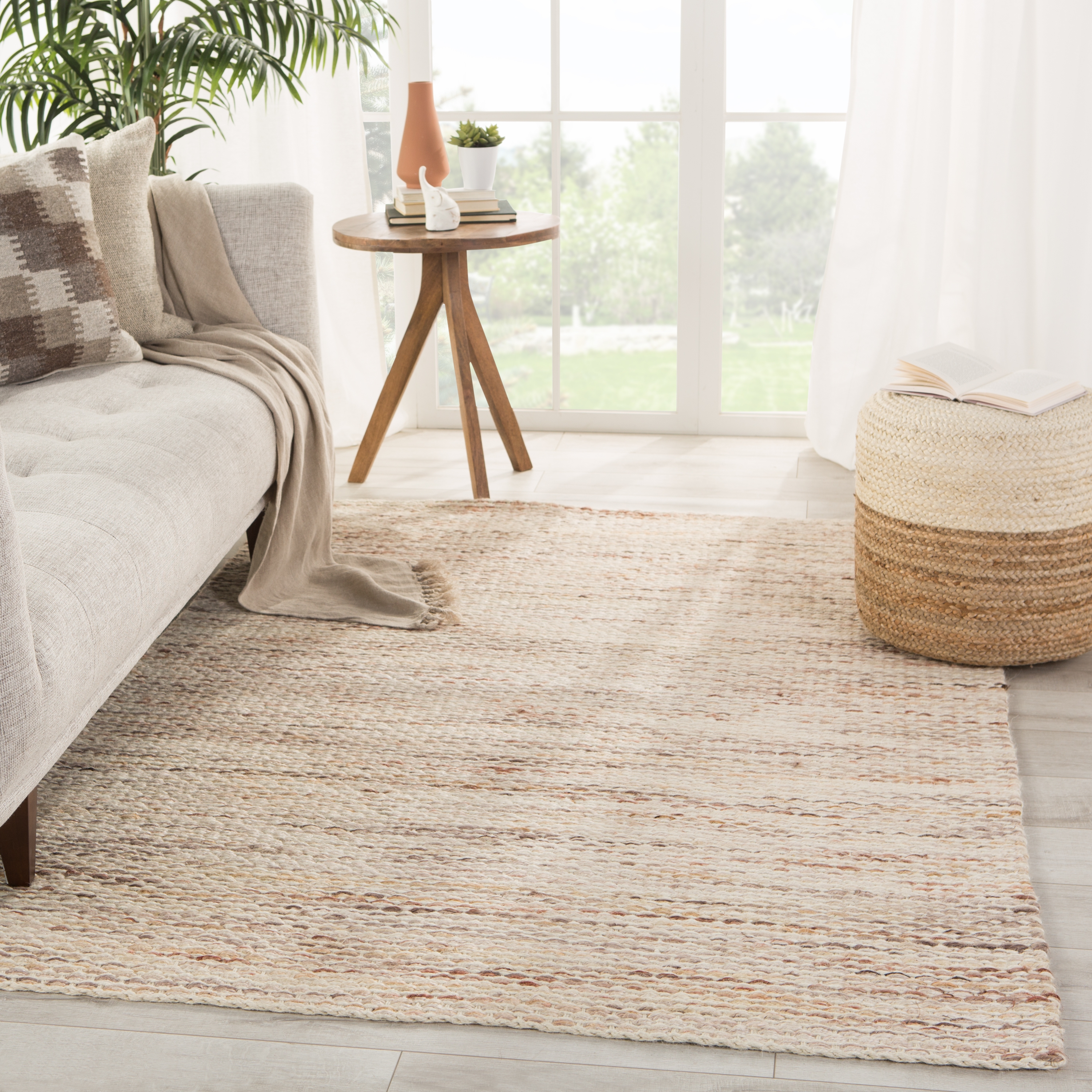 Cirra Natural Solid Ivory/ Terra Cotta Area Rug (9'X12') - Image 4